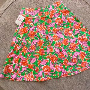 NWT Barbara Gerwit Vintage Brand Flamingo A-line Mini Knit Spandex Skirt